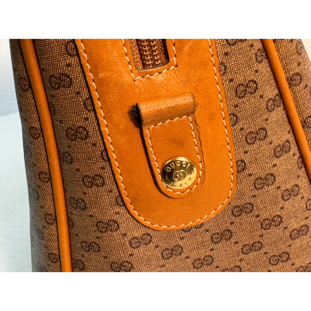 Gucci GG‎ PVC, Leather Trim Top Handle Boston Bag vintage 70's-80's - Picture 9 of 16